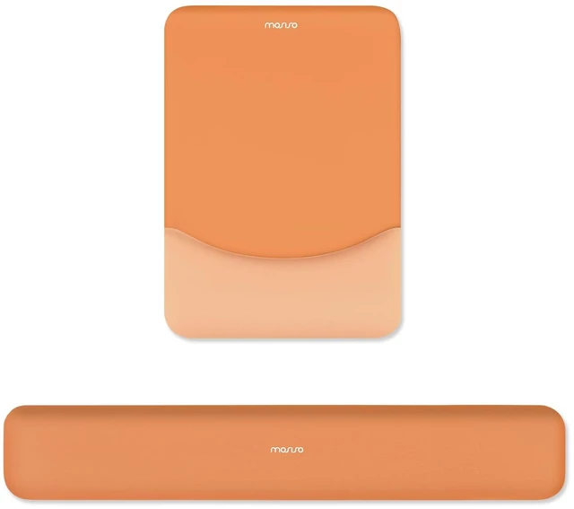 Main image of MOSISO Wrist Rest Support Mouse Pad & Keyboard Set, Cosmic Orange | Rectangular Ergonomic Mousepad, Non-Slip Base, Home/Office Pain Relief & Easy Typing, Neoprene Cloth & Raised Silicone Lining