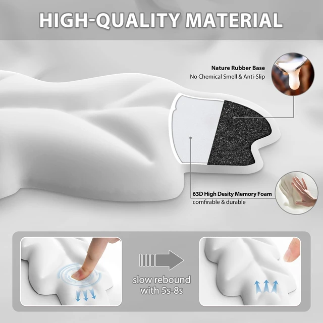 Alt view image 5 of 7 - Leather Keyboard Wrist Rest Set, Wrist Rest for Keyboard and Mouse,Wrist Rest with Non-Slip PU Base, Comfortable Memory Foam Ergonomic Wrist Support Pad Arm Cushion for Computer Laptop, Ivory White