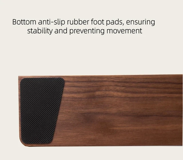 Alt view image 5 of 7 - HUACUESY Walnut Wood Wrist Pad - Ergonomic, Inclined, Anti-Slip, 104-Key | Handcrafted Solid Wood, Ergonomic Grooved/Inclined Design, Silicone/Anti-Slip Base, Compatible with Mouse & Keyboards