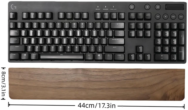 Alt view image 7 of 7 - HUACUESY Walnut Wood Wrist Pad - Ergonomic, Inclined, Anti-Slip, 104-Key | Handcrafted Solid Wood, Ergonomic Grooved/Inclined Design, Silicone/Anti-Slip Base, Compatible with Mouse & Keyboards