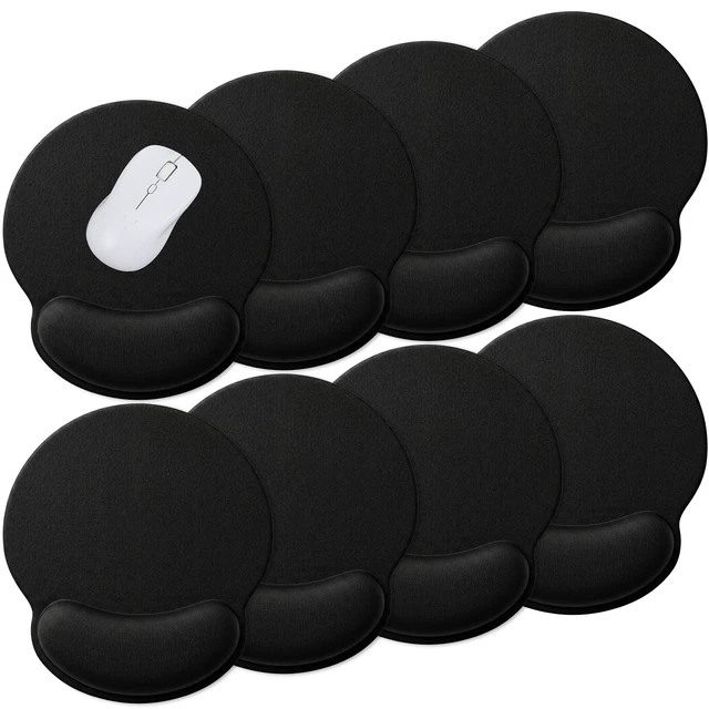 Alt view image 7 of 7 - 8 Pack Ergonomic Mouse Pad with Wrist Rest, Memory Foam Support & Non-Slip Base, Smooth Surface Computer Mouse Pads for Office, Gaming, Home Desk (Black)