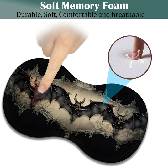 Alt view image 3 of 7 - Large Game Mouse Pad + Wrist Support Pad + Coffee Coaster, Desk Pad with Sewn Edges, Anti-Slip Set pad Suitable for Office Work and Home - Neo Bats