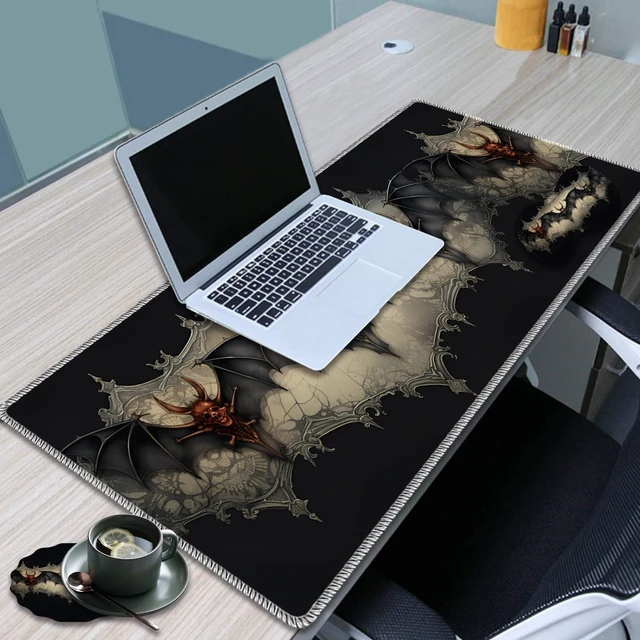 Alt view image 5 of 7 - Large Game Mouse Pad + Wrist Support Pad + Coffee Coaster, Desk Pad with Sewn Edges, Anti-Slip Set pad Suitable for Office Work and Home - Neo Bats