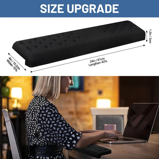 Alt view image 3 of 6 - Full-Size Desk Edge Cushion, L-Shaped Desk Elbow Pad, Memory Foam Desk Arm Rest Pad for Forearms, Ergonomic Elbow Rest and Wrist Support for Desk (24 Inch)