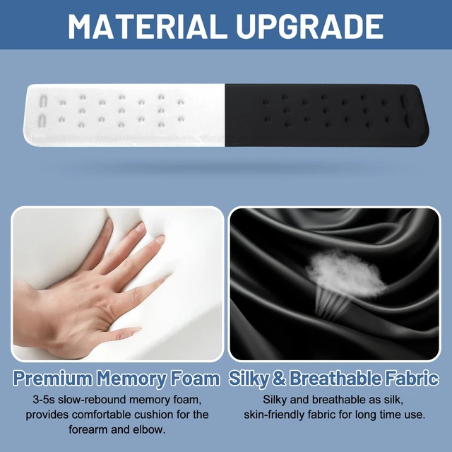Alt view image 4 of 6 - Full-Size Desk Edge Cushion, L-Shaped Desk Elbow Pad, Memory Foam Desk Arm Rest Pad for Forearms, Ergonomic Elbow Rest and Wrist Support for Desk (24 Inch)