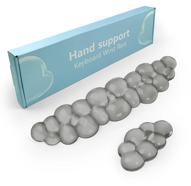 Main image of Gel Cloud Keyboard and Mouse Wrist Rest, Cute Wrist Support and Arm Support Keyboard Rest for Keyboard and Mouse Typing Pain ReliefSuitable for Office/Computer/Laptop/Gaming (Gray)