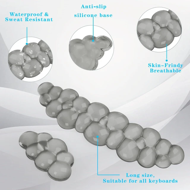 Alt view image 3 of 7 - Gel Cloud Keyboard and Mouse Wrist Rest, Cute Wrist Support and Arm Support Keyboard Rest for Keyboard and Mouse Typing Pain ReliefSuitable for Office/Computer/Laptop/Gaming (Gray)