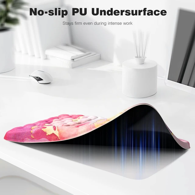 Alt view image 5 of 7 - Ospelelf Pink Mouse Pad with Wrist Support Large Ergonomic Office Comfy Pain Relief Mousepad Wrist Rest