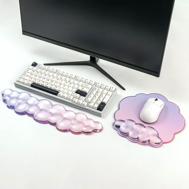 Alt view image 2 of 7 - Gel Cloud Mouse Pad with Wrist Rest Set for Keyboard - Offcie Accessories | Comfort Pain & Fatigue Relief Easy to Clean for Computer/Laptop/Gaming/Home/Office/Typing Pain Relief