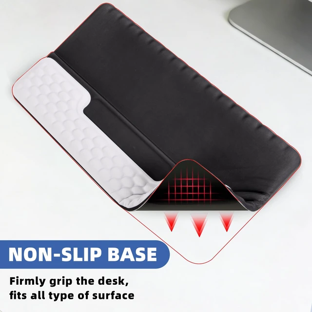 Alt view image 6 of 7 - Keyboard Stand with Wrist RestErgonomic Wrist Pad Memory Foam | Keyboard Riser Holder Tray with Non-Slip Base, Pain Relief for Work Study Game (Black and White)
