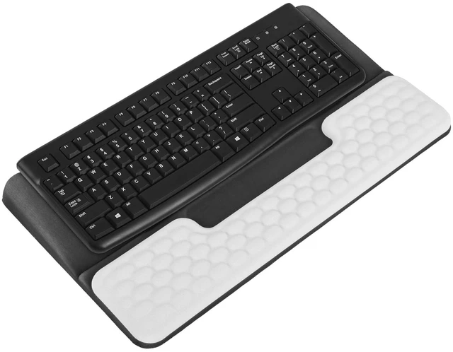 Main image of Keyboard Stand with Wrist RestErgonomic Wrist Pad Memory Foam | Keyboard Riser Holder Tray with Non-Slip Base, Pain Relief for Work Study Game (Black and White)