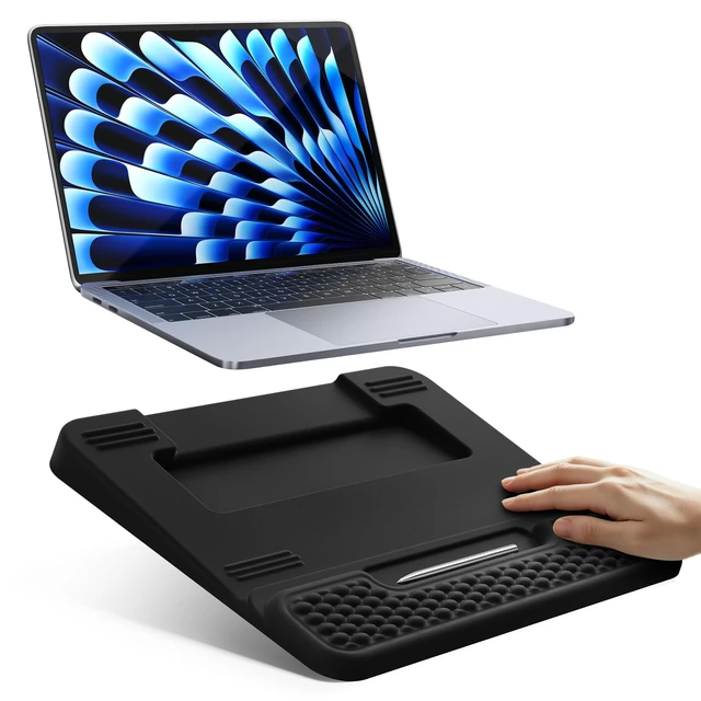 Main image of Vaydeer Wrist Rest with Laptop Stand and Storage, Memory Foam Wrist Support | Keyboard Stand with Wrist Rest, Wrist Pad for Desk with Pen Holder, Ergonomic Keyboard Lift for Typing, Home, Office Setup