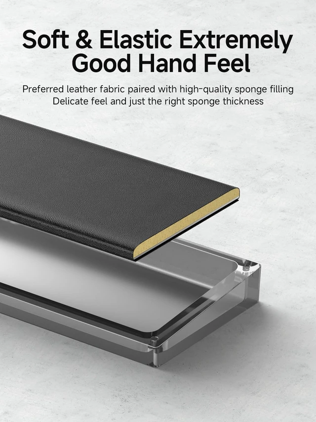 Alt view image 6 of 7 - Hagibis Keyboard Wrist Rest Pad with Partition Storage Case, Magnetic Top Cover Ergonomic Soft Memory Foam, Anti-Slip Rubber Base for Computer Keyboard, Laptop, Office, Home (Black Magnetic)
