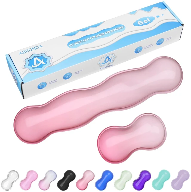 Main image of ABRONDA Gel Wrist Rest for Keyboard and Mouse, Wrist Rest for Keyboard, Mouse Wrist Support, Pain Relief, Cool Touch, Non-Skid, Wrist pad Set