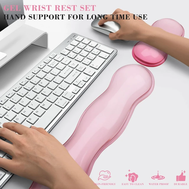 Alt view image 5 of 6 - ABRONDA Gel Wrist Rest for Keyboard and Mouse, Wrist Rest for Keyboard, Mouse Wrist Support, Pain Relief, Cool Touch, Non-Skid, Wrist pad Set