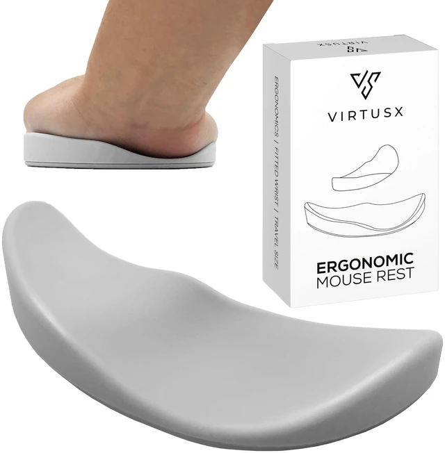 Main image of Virtusx Ergonomic Wrist Rest for Mouse, Right-Handed Gliding and Sliding Palm Wrist Support Pad, Carpal Tunnel and Pain Relief, Desk Accessories for Office Work, Gaming, Coding