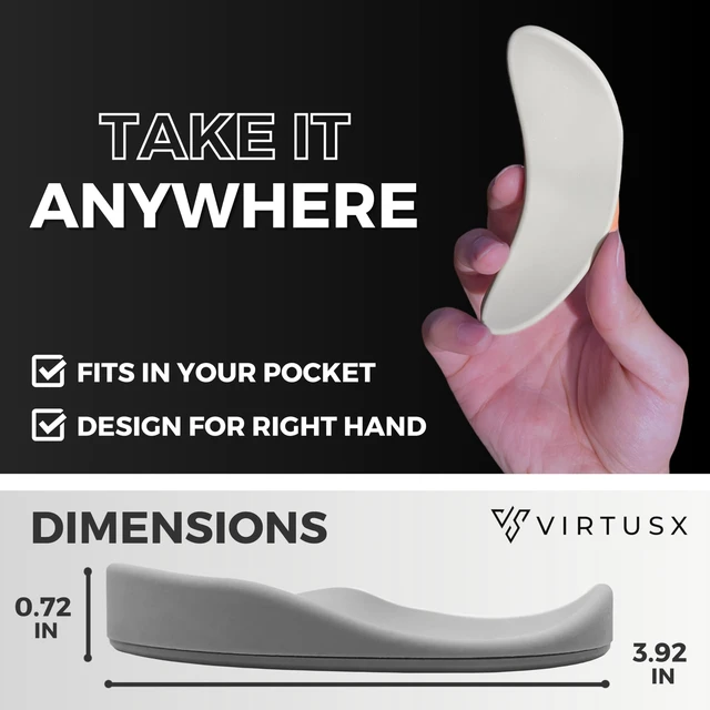Alt view image 5 of 6 - Virtusx Ergonomic Wrist Rest for Mouse, Right-Handed Gliding and Sliding Palm Wrist Support Pad, Carpal Tunnel and Pain Relief, Desk Accessories for Office Work, Gaming, Coding