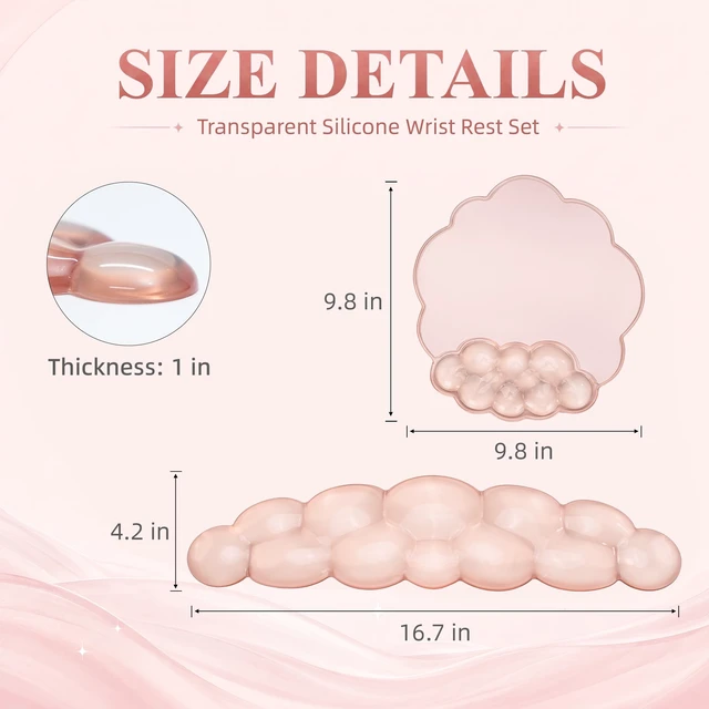 Alt view image 2 of 7 - Gel Cloud Wrist Rest, Keyboard & Mouse Pad Set for Office, Non-Slip Support | Soft gel cushioning, non-slip base and easy-clean surface for comfortable typing, work, study and gaming.