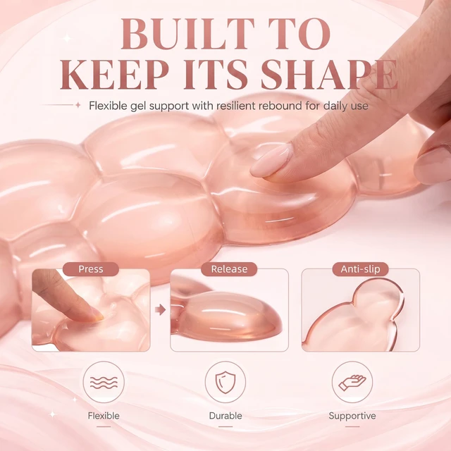 Alt view image 5 of 7 - Gel Cloud Wrist Rest, Keyboard & Mouse Pad Set for Office, Non-Slip Support | Soft gel cushioning, non-slip base and easy-clean surface for comfortable typing, work, study and gaming.