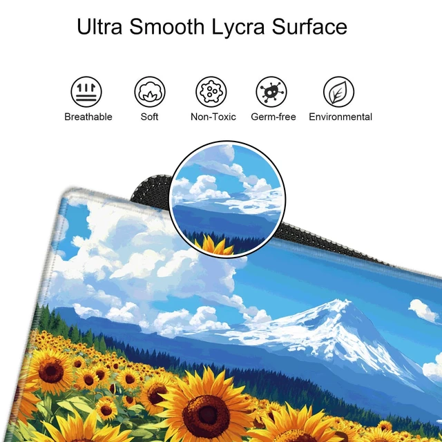 Alt view image 5 of 7 - Sunflower Mouse Pad and Keyboard Wrist Rest Flower Desk Mat Set Gaming Mousepad with Wrist Support XXL Computer Mat 31.5" x 15.75" Mouse Mat Organization Decor