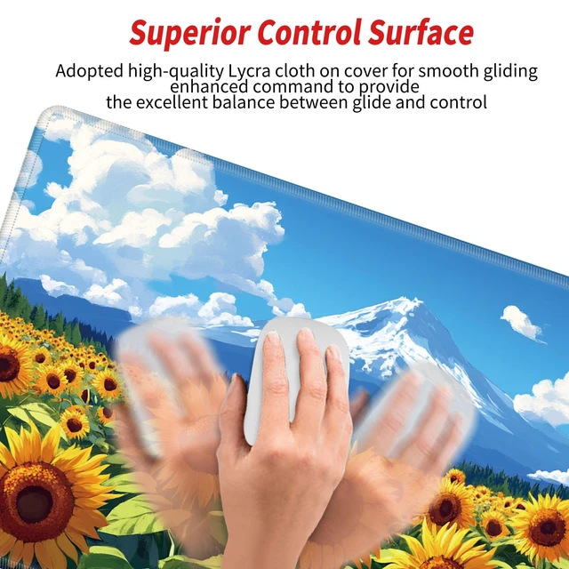 Alt view image 4 of 7 - Sunflower Mouse Pad and Keyboard Wrist Rest Flower Desk Mat Set Gaming Mousepad with Wrist Support XXL Computer Mat 31.5" x 15.75" Mouse Mat Organization Decor
