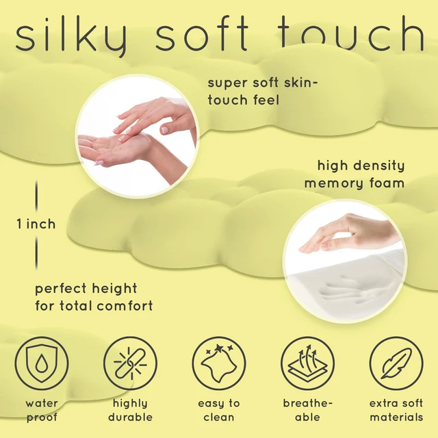 Alt view image 6 of 7 - Cloud Keyboard Wrist Rest Create-ables Qloud Cloud Wrist Rest for Computer Keyboard and Mouse, Ergonomic Memory Foam Wrist Pad with Non-Slip Base, Includes Cloud Mouse Pad Yellow