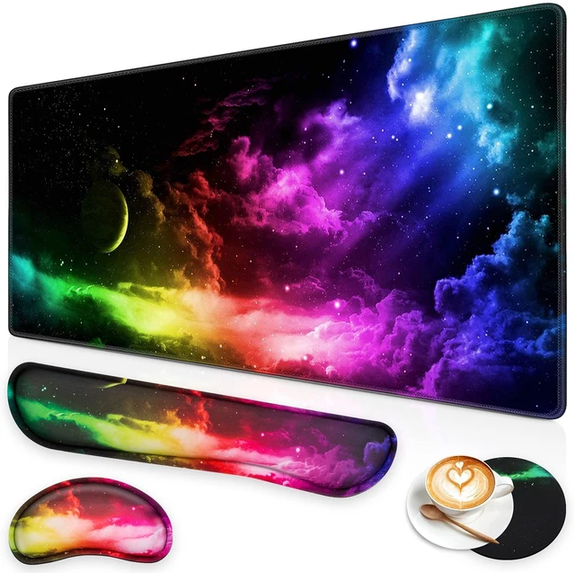 Main image of Canjoy Desk Mat with Keyboard and Mouse, Desk Pad with Wrist Rest Support | 4-in-1 Big Large Mouse Pad(35.4×15.7in) + Keyboard Wrist Rest + Coaster, Extended Keyboard Mat Computer Desk Pad Memory Foam