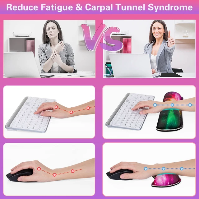 Alt view image 5 of 7 - Canjoy Desk Mat with Keyboard and Mouse, Desk Pad with Wrist Rest Support | 4-in-1 Big Large Mouse Pad(35.4×15.7in) + Keyboard Wrist Rest + Coaster, Extended Keyboard Mat Computer Desk Pad Memory Foam