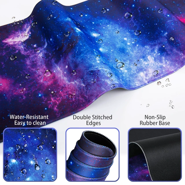 Alt view image 3 of 7 - Mouse Pad Galaxy with Wrist Rest, 4-in-1 Large Mousepad Keyboard | Wrist Rest+Mouse Pad Wrist Support+Cup Pad Set,Ergonomic Mouse Pad,Memory Foam Desk Mat for Office Gaming(35.4×15.7in)