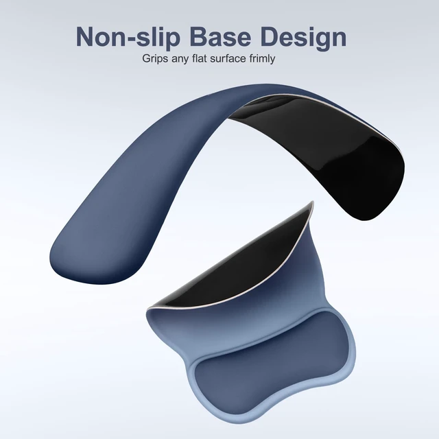 Alt view image 4 of 7 - MOSISO Ergonomic Mouse Pad with Silicone Wrist Rest Set, Blue | 3-in-1 Gradient Mousepad & Keyboard Rest & Coaster, Ergonomic Shape Design for Pain Relief, Non-Slip Base