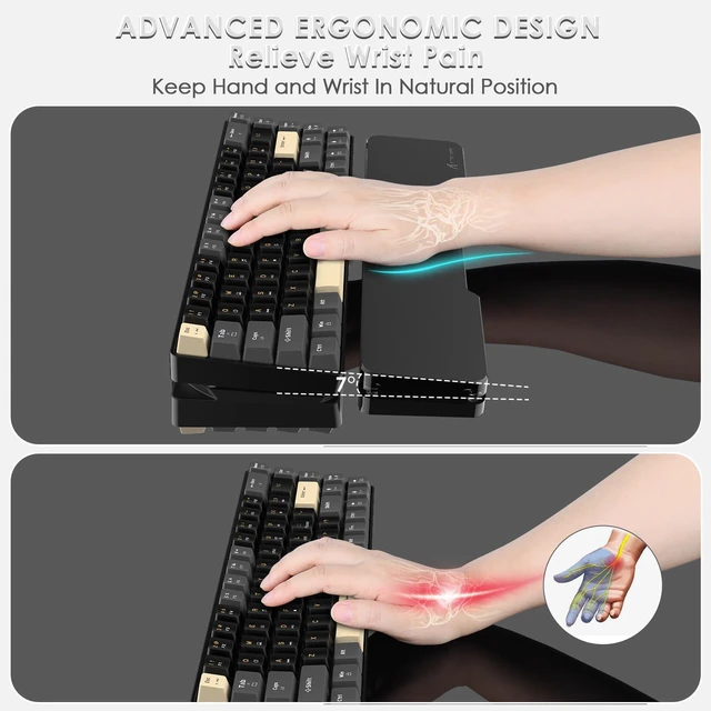 Alt view image 5 of 7 - Acrylic Gaming Keyboard Wrist Rest Pad,Clear Wrist Rest for Computer Keyboard,Office,PC Gaming,Laptop,Mac,Comfortable,Lightweight,Ergonomic for Easy Typing Pain Relief