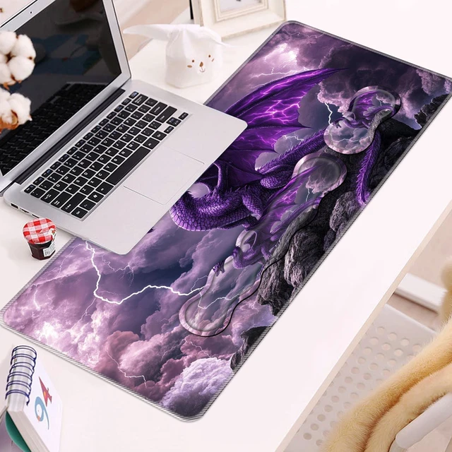 Alt view image 2 of 7 - CMZLFHKO Keyboard Wrist Rest and Mouse Pad Set,31.5x11.8 Inches Desk Mat,Waterproof Non-Slip Ergonomic Wrist Support for Pain Relief,Extended Desk Protector for Office Home Gaming,Purple Dragon