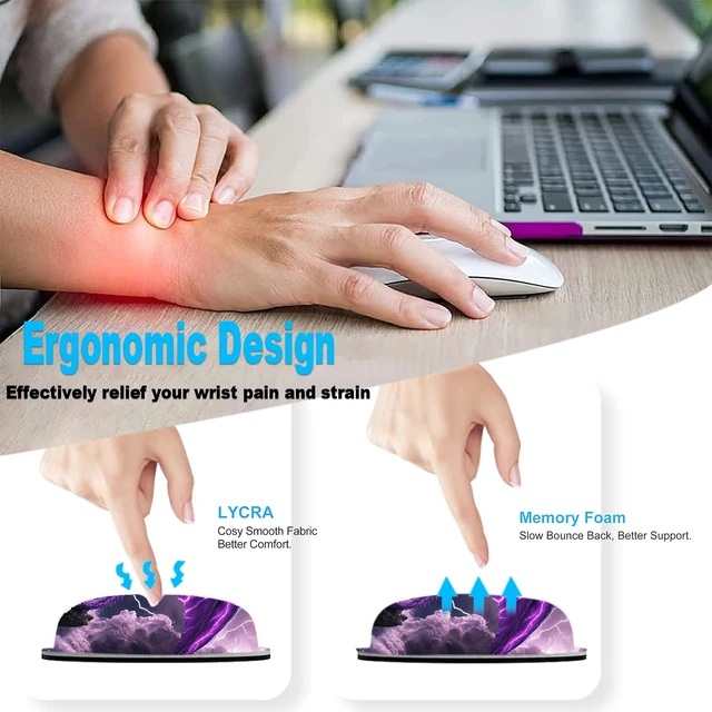 Alt view image 5 of 7 - CMZLFHKO Keyboard Wrist Rest and Mouse Pad Set,31.5x11.8 Inches Desk Mat,Waterproof Non-Slip Ergonomic Wrist Support for Pain Relief,Extended Desk Protector for Office Home Gaming,Purple Dragon