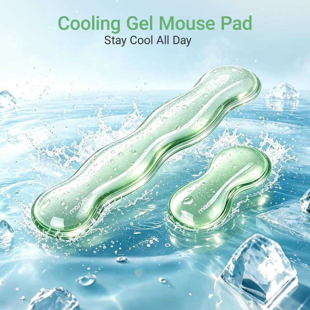 Alt view image 2 of 7 - MOSISO Gel Wrist Rests for Keyboard and Mouse, Mint Green | Keyboard Wristrest Stand for Desktop, Non-Slip Computer Laptop Wave Shaped Mouse Wrist Support for Office Desk, Home, School