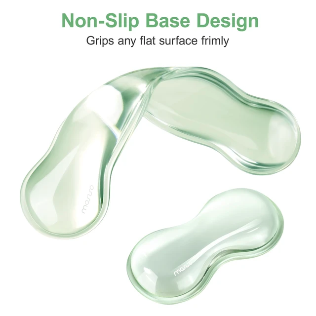 Alt view image 5 of 7 - MOSISO Gel Wrist Rests for Keyboard and Mouse, Mint Green | Keyboard Wristrest Stand for Desktop, Non-Slip Computer Laptop Wave Shaped Mouse Wrist Support for Office Desk, Home, School