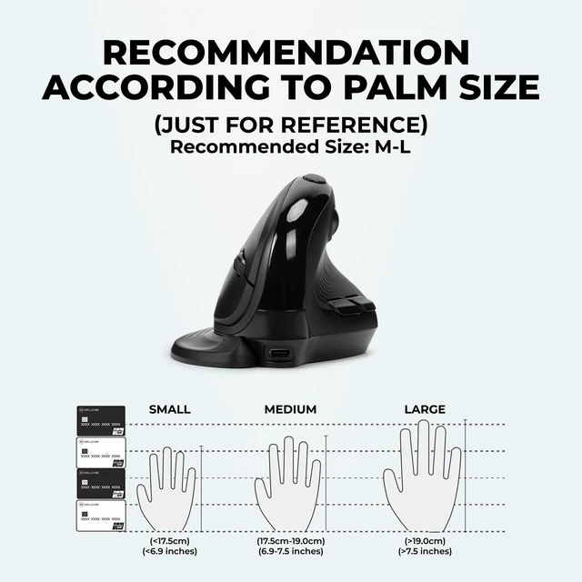 Alt view image 7 of 7 - DELUX Seeker Ergonomic Vertical Wireless Mouse with OLED Screen (M618XSD) | 6 Buttons&Thumb Wheel Function, Silent Click, Up to 7200DPI, Programmable, Rechargeable, BT/2.4G/Wired, RGB Light (Black)