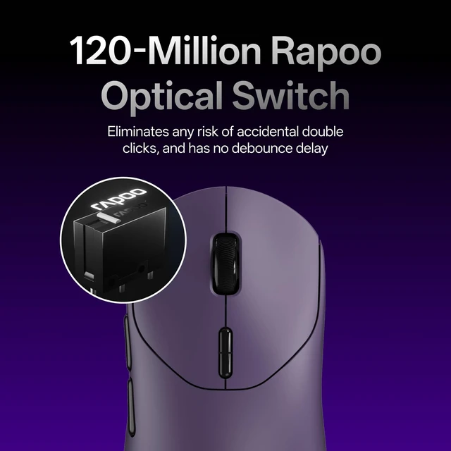 Alt view image 6 of 7 - Rapoo VT2 MAX Wireless Gaming Mouse, True 8K Wireless Polling Rate, 53g Lightweight, Up to 750 Hr Battery, Nordic nRF54L15 MCU, 120-Million Optical Switch, 10 Programmable Buttons, Macro Enabled