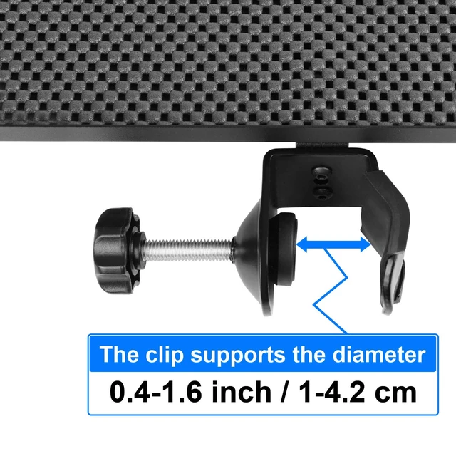 Alt view image 4 of 7 - Mr.Power 13" x 9" Microphone Stand Rack Tray Holder Clamp-On Utility Shelf | Clamps on, for Stage, Live Streaming, Recording, Karaoke, Concert, Studio, Music Sheet