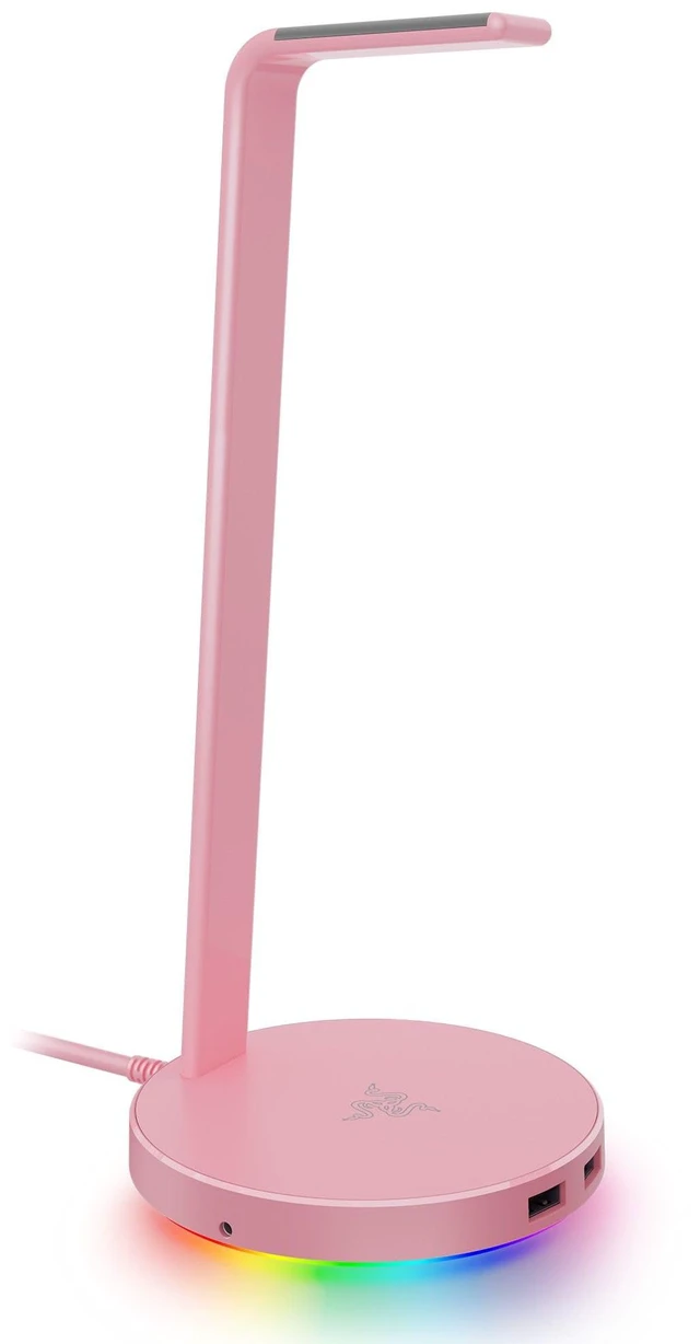 Main image of Razer Base Station V2 Chroma Headphone Headset Stand Holder, Pink | Chroma RGB Lighting, Taller Stand & Anti-slip Ledge, USB Charging Ports, 3.5mm Audio Jack, Anti-Slip Rubber Base