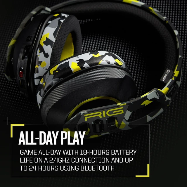 Alt view image 6 of 7 - RIG 600 PRO HS Dual Wireless Multiplatform Gaming Headset, Wicked Cushions | Wireless 2.4GHz or Bluetooth for PlayStation PS4, PS5, Nintendo Switch, PC, USB, Steam Deck, Android, iPhone - Acid Camo