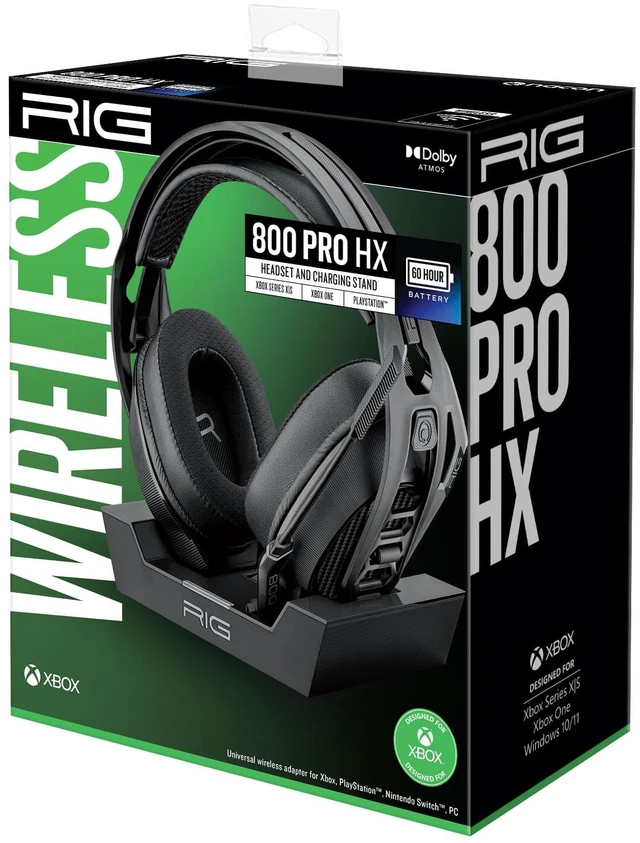 Alt view image 7 of 7 - RIG 800 PRO HX Wireless Gaming Headset & Multi-Function Base Station - Xbox | Officially Licensed for Xbox Series X|S, Xbox One, PC - Dolby Atmos 3D Audio - 60 Hour Battery - Flip-Mute Mic