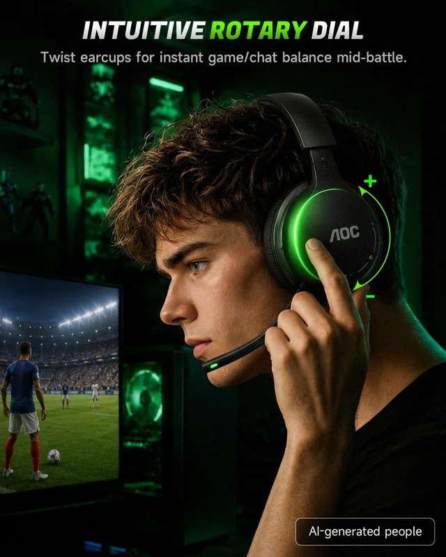 Alt view image 5 of 7 - AOC Wireless Gaming Headset for Xbox Series X|S & Xbox One, PS5, PC,Switch | 50mm Drivers, 75-Hr Battery, Gaming Headphones with Clear Mic, Gamer Gifts