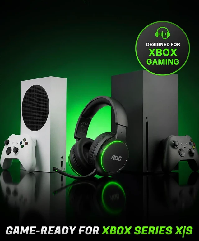 Alt view image 4 of 7 - AOC Wireless Gaming Headset for Xbox Series X|S & Xbox One, PS5, PC,Switch | 50mm Drivers, 75-Hr Battery, Gaming Headphones with Clear Mic, Gamer Gifts