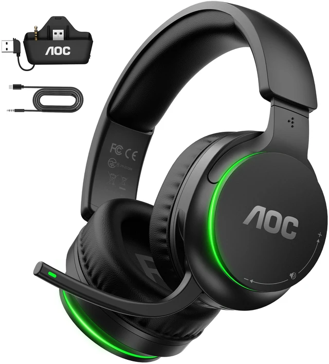 Main image of AOC Wireless Gaming Headset for Xbox Series X|S & Xbox One, PS5, PC,Switch | 50mm Drivers, 75-Hr Battery, Gaming Headphones with Clear Mic, Gamer Gifts