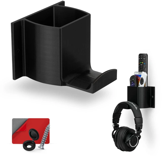 Main image of BRAINWAVZ Elephant Headphone & TV Remote Control Wall Mount Holder/Phone, Accessories Storage Organiser, Universal Headset Hanger, Adhesive & Screw In, More