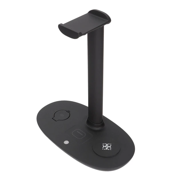 Alt view image 3 of 7 - Headphone Stand with Charger,4 in 1 Desk Gaming Headset Holder Hanger Rack with Fast QI,Detachable Charging Pad