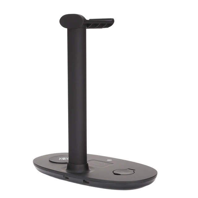 Alt view image 4 of 7 - Headphone Stand with Charger,4 in 1 Desk Gaming Headset Holder Hanger Rack with Fast QI,Detachable Charging Pad