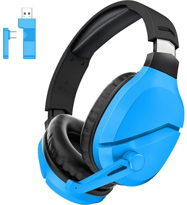 Main image of WolfLawS Wireless Gaming Headset with Mic for PS5 PC PS4, Blue | 2.4G/Bluetooth Gaming Headphones, Noise Canceling Microphone, USB & Type-C Connector, Wired Mode for Controller