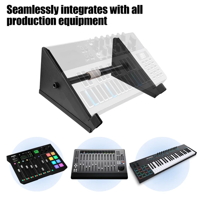 Alt view image 5 of 6 - Zfwdobk Desktop Stand Adjustable Length from 7.48" 11.41" for Sampler/Synth/MIDI Controller/Drum Machine, Easy to adjust size and install for use. (small)