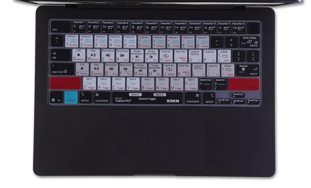 Alt view image 2 of 6 - XSKN Traktor Pro Shortcut US Version Keyboard Cover | for MacBook Pro 14.2 16.2 inch MacBook Air 13.6 15.3 inch M5/M4/M3/M2/M1 with Touch ID and MacBook Neo